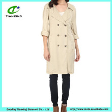 long style Khaki trench jacket